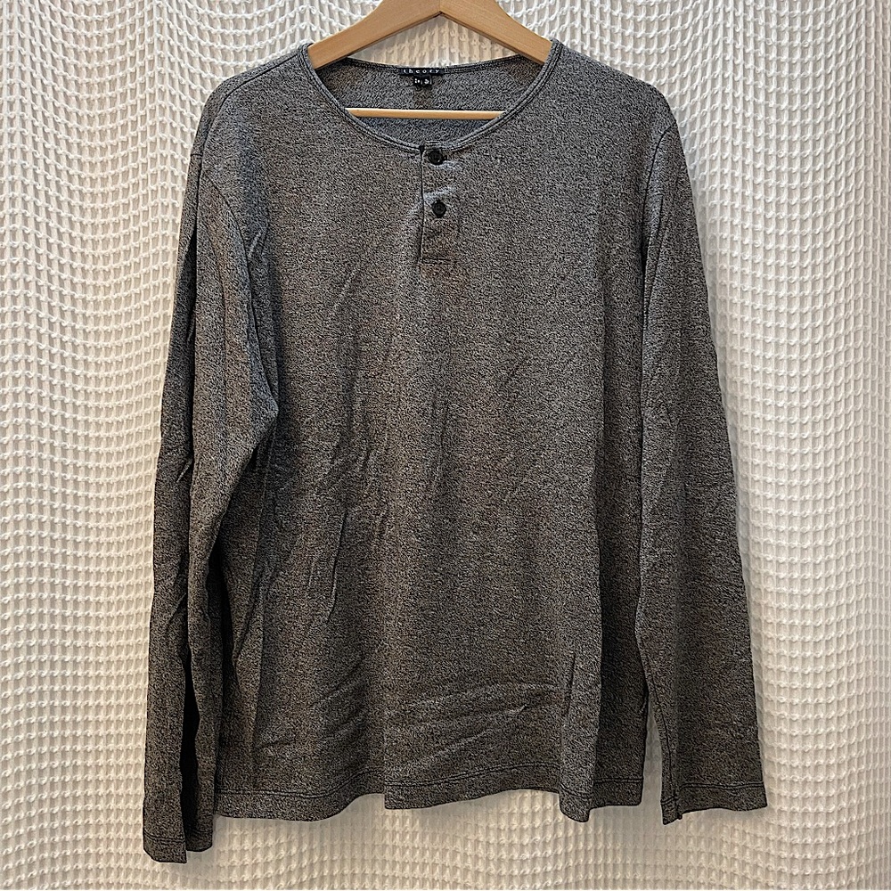 Theory Pima Cotton Premium Henley Thermal Layer Long Sleeve Shirt